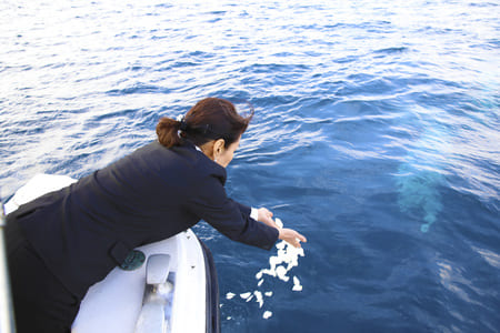 海洋散骨の様子